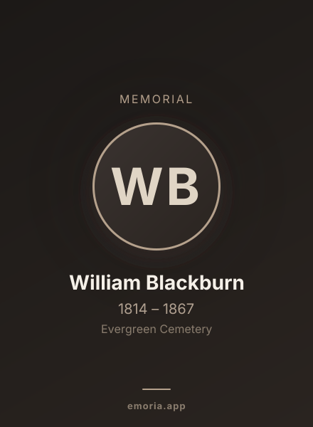 Memorial portrait of William Blackburn
