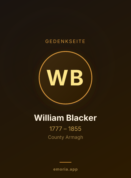Gedenkportrait von William Blacker