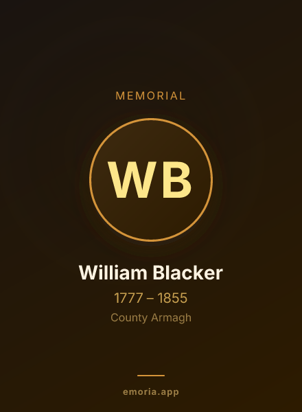 Memorial portrait of William Blacker
