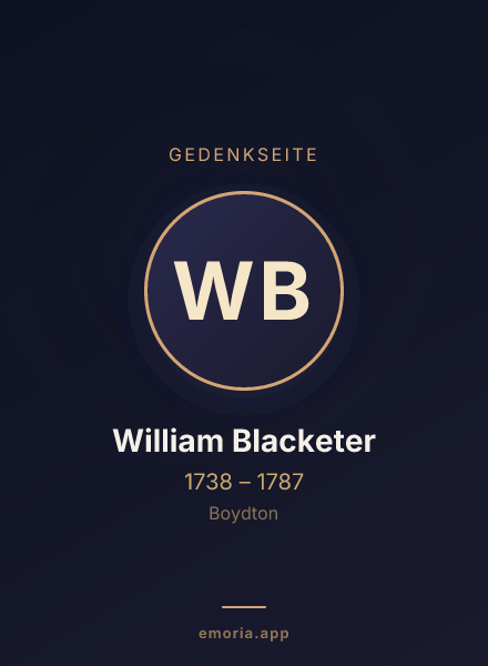 Gedenkportrait von William Blacketer