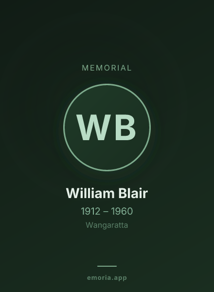 Memorial portrait of William Blair
