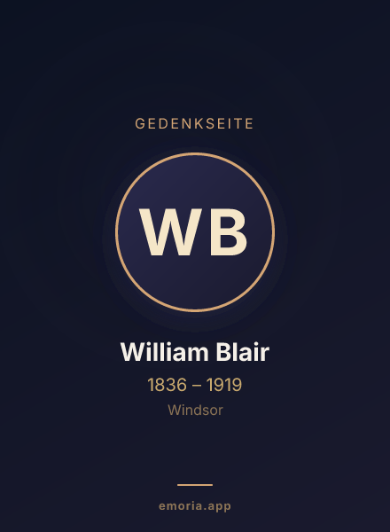 Gedenkportrait von William Blair