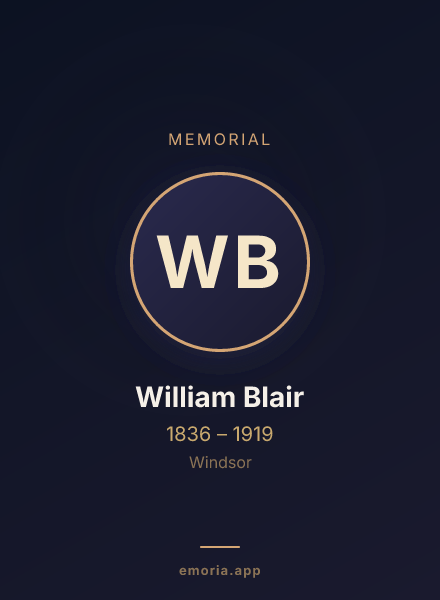 Memorial portrait of William Blair