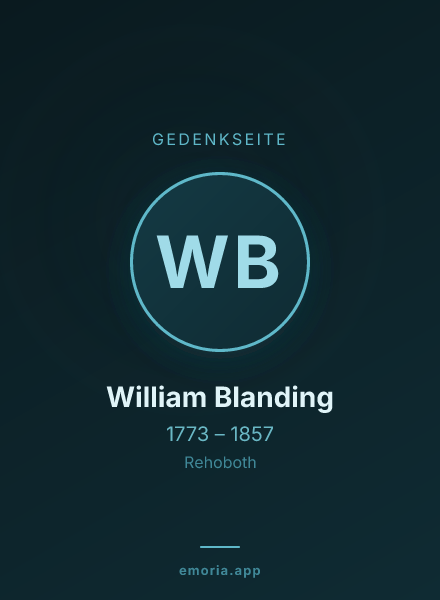 Gedenkportrait von William Blanding