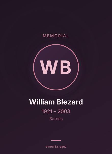 Memorial portrait of William Blezard