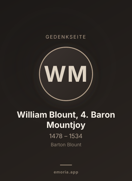 Gedenkportrait von William Blount, 4. Baron Mountjoy