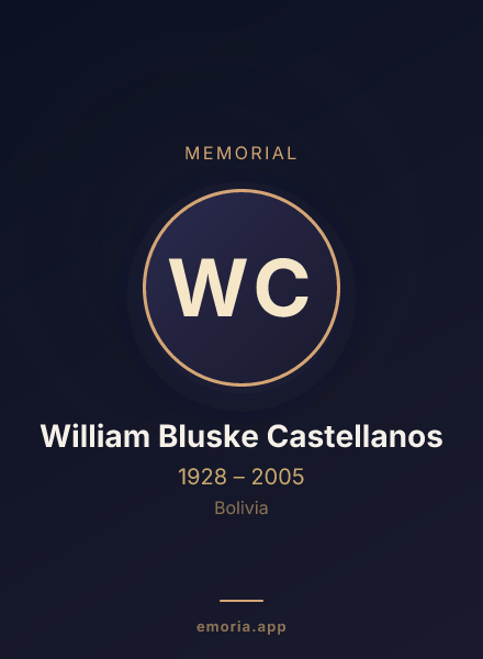 Memorial portrait of William Bluske Castellanos