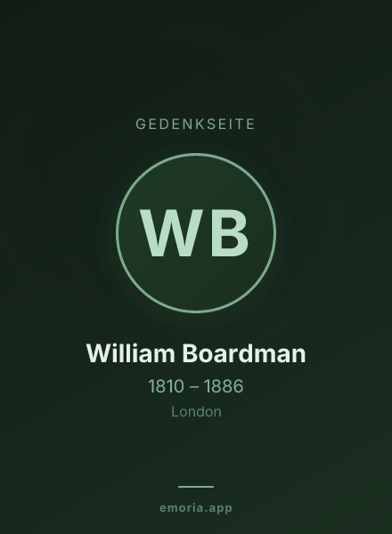 Gedenkportrait von William Boardman