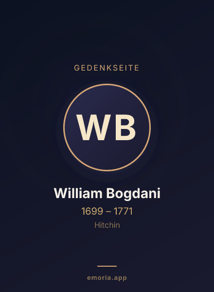 Gedenkportrait von William Bogdani