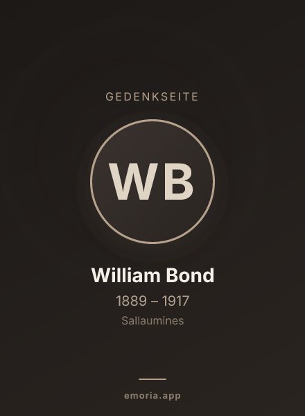 Gedenkportrait von William Bond