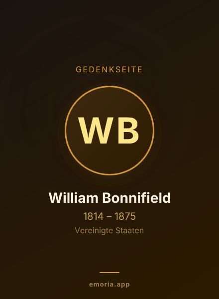Gedenkportrait von William Bonnifield