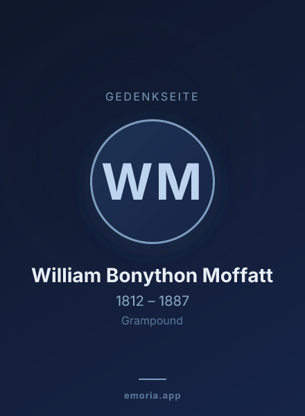 Gedenkportrait von William Bonython Moffatt