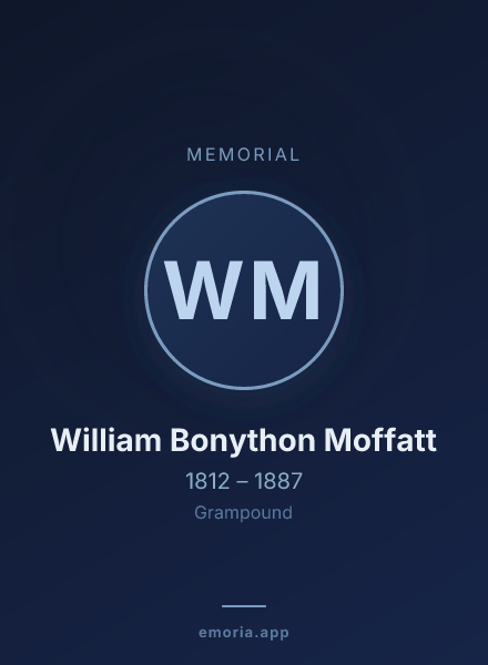 Memorial portrait of William Bonython Moffatt