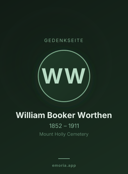 Gedenkportrait von William Booker Worthen