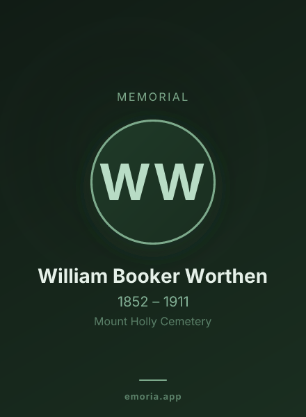 Memorial portrait of William Booker Worthen