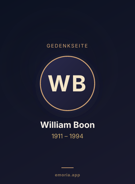 Gedenkportrait von William Boon
