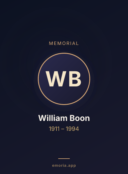 Memorial portrait of William Boon