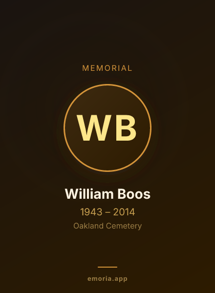 Memorial portrait of William Boos