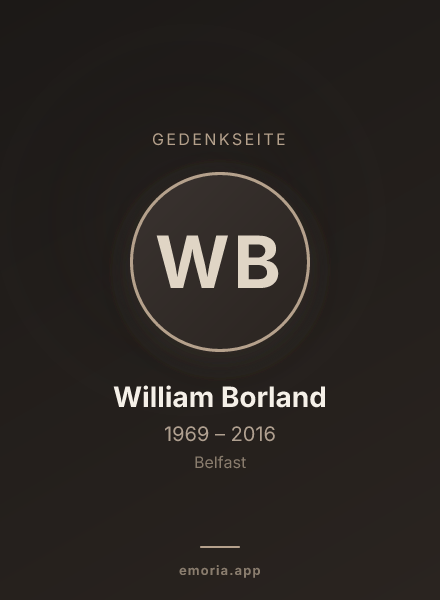 Gedenkportrait von William Borland
