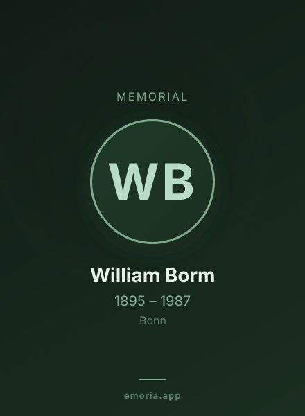 Memorial portrait of William Borm