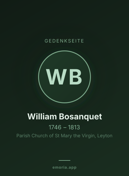 Gedenkportrait von William Bosanquet
