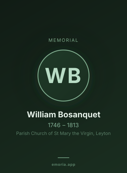 Memorial portrait of William Bosanquet