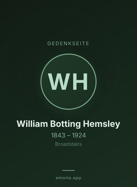 Gedenkportrait von William Botting Hemsley