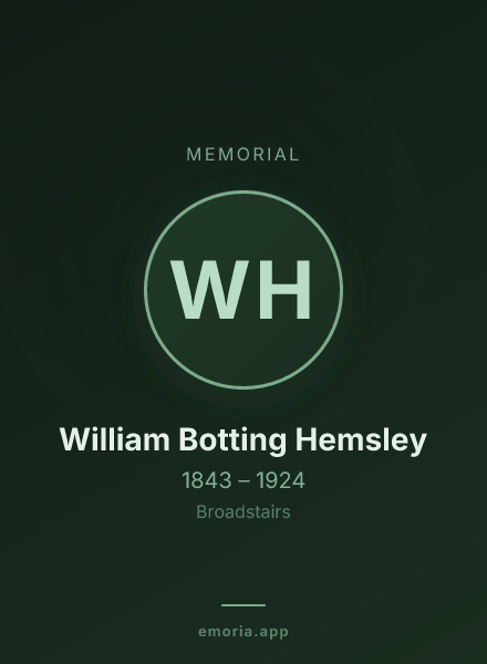 Memorial portrait of William Botting Hemsley