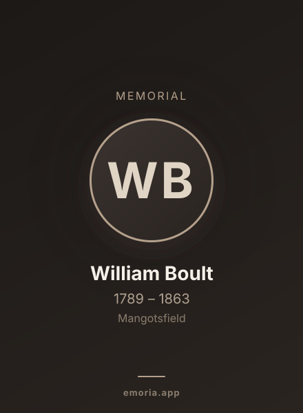 Memorial portrait of William Boult