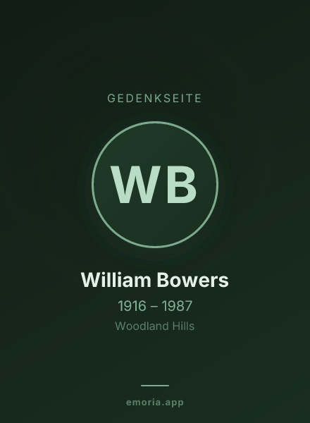 Gedenkportrait von William Bowers
