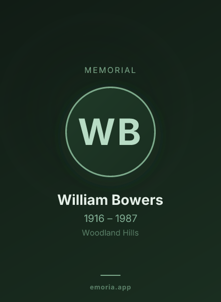 Memorial portrait of William Bowers