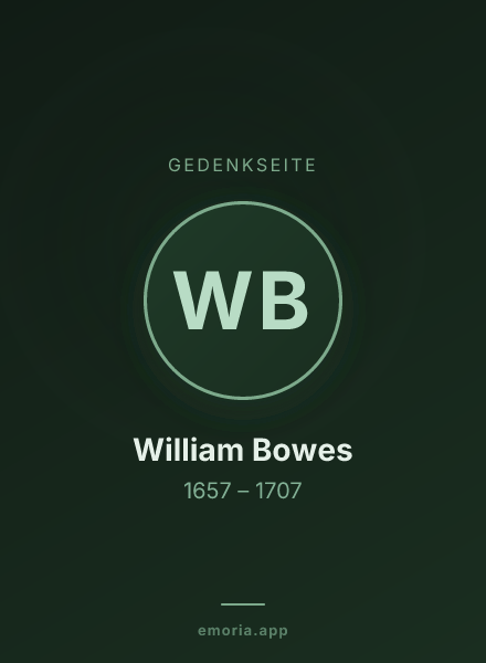 Gedenkportrait von William Bowes