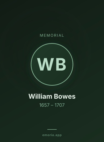 Memorial portrait of William Bowes