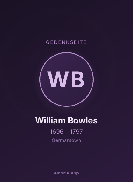 Gedenkportrait von William Bowles