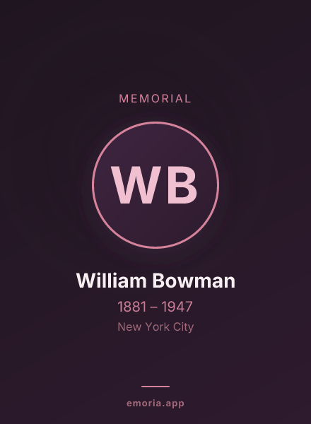 Memorial portrait of William Bowman