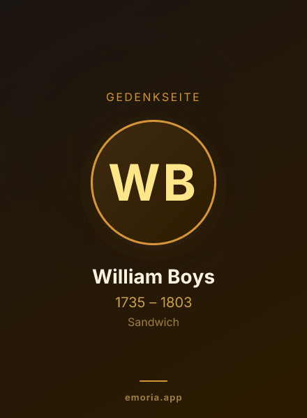 Gedenkportrait von William Boys
