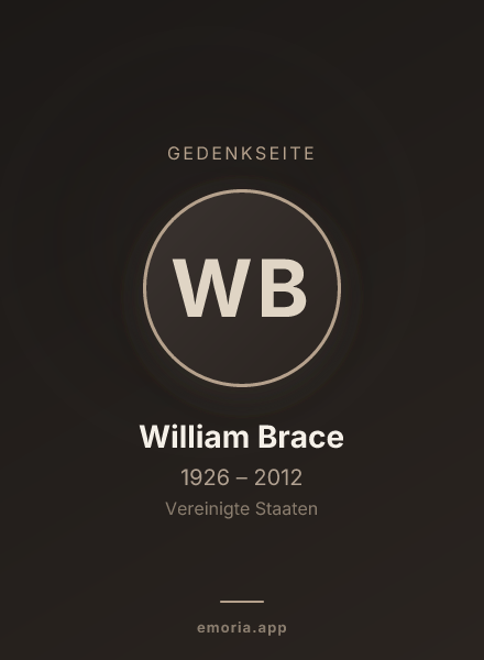 Gedenkportrait von William Brace