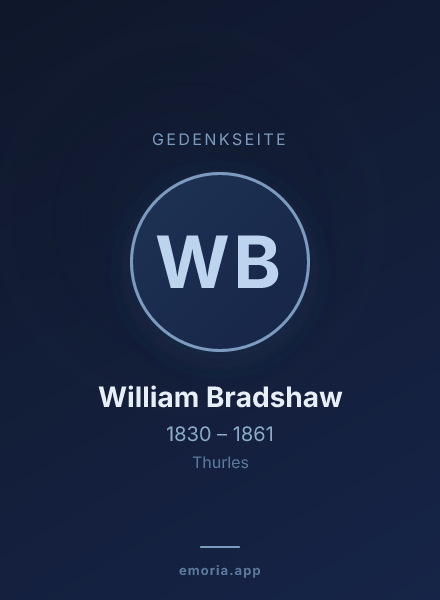 Gedenkportrait von William Bradshaw