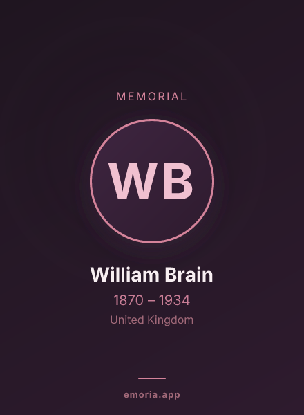 Memorial portrait of William Brain