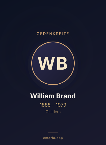 Gedenkportrait von William Brand