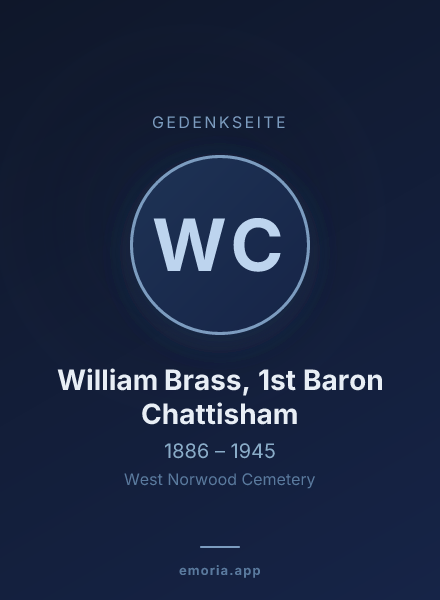 Gedenkportrait von William Brass, 1st Baron Chattisham