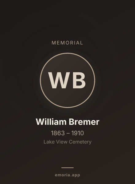 Memorial portrait of William Bremer
