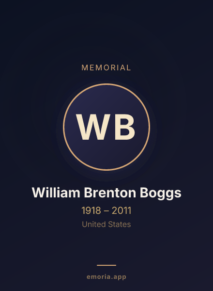 Memorial portrait of William Brenton Boggs