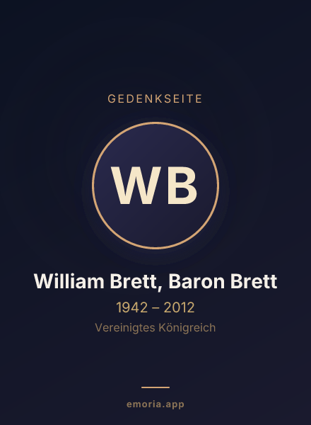 Gedenkportrait von William Brett, Baron Brett