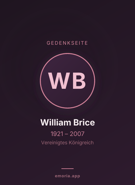 Gedenkportrait von William Brice