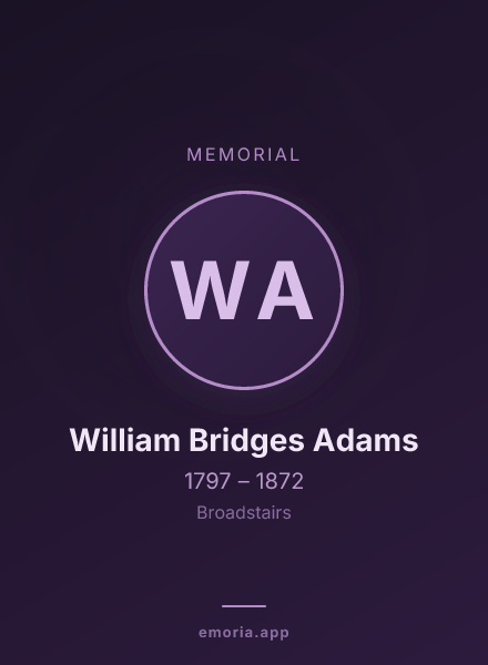 Memorial portrait of William Bridges Adams