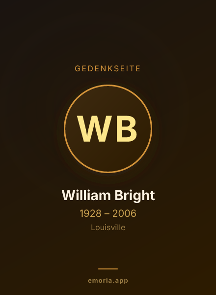 Gedenkportrait von William Bright