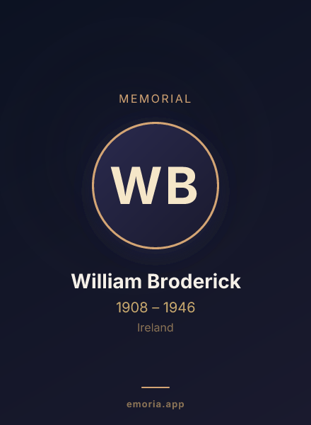 Memorial portrait of William Broderick