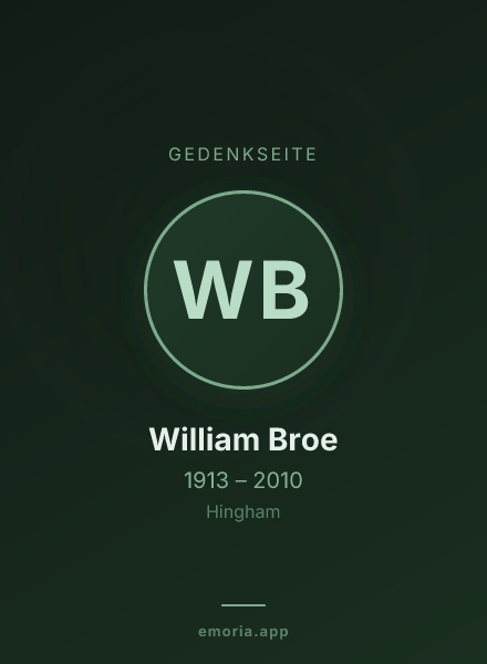 Gedenkportrait von William Broe