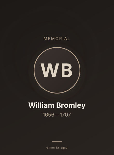 Memorial portrait of William Bromley